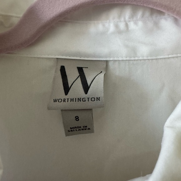 Worthington White Sleeveless Button Down Shirt - Picture 7 of 7